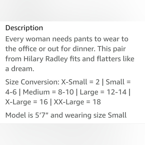 👖Nwot Hillary Radley Pull on ankle pants Womens small 4-6 - Picture 5 of 8